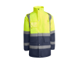 Gevoerde werkparka met hoge zichtbaarheid 395 g/m² Roly Merak kleur marineblauw