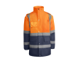 Gevoerde werkparka met hoge zichtbaarheid 395 g/m² Roly Merak kleur neon oranje