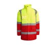 Gevoerde werkparka met hoge zichtbaarheid 395 g/m² Roly Merak kleur rood