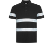 Unisex polo met korte mouwen en hoge zichtbaarheid 220 g/m2 kleur zwart