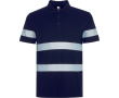 Unisex polo met korte mouwen en hoge zichtbaarheid 220 g/m2 kleur marineblauw