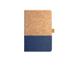 Duurzaam notitieboek met kurken kaft kleur blauw