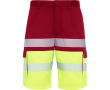 Tweekleurige unisex veiligheidsbermuda 210 g/m² Roly Lada kleur rood
