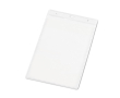 Verticale badgehouder van plastic met gaten voor karabijnhaak 11x17 cm kleur doorzichtig