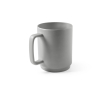Keramische mok met matte afwerking en groot rechthoekig handvat 330 ml kleur grijs