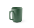 Keramische mok met matte afwerking en groot rechthoekig handvat 330 ml kleur miliair groen