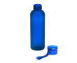 RPET-fles met matte afwerking en lekvrije dop 600 ml kleur blauw
