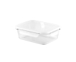 Luchtdichte lunchbox van borosilicaatglas met een capaciteit van 1L kleur wit