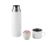Roestvrijstalen thermosfles met dubbele wand en matte afwerking 490 ml kleur wit