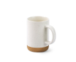 Keramische mok met kurken onderzetter en matte afwerking 320 ml kleur gebroken wit