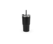 Beker van gerecycled staal met dubbele wand en matte afwerking 600 ml kleur zwart