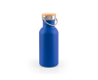 RVS-fles met bamboe dop met draaglus 580ml kleur blauw