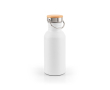 RVS-fles met bamboe dop met draaglus 580ml kleur wit