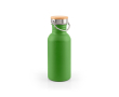 RVS-fles met bamboe dop met draaglus 580ml kleur groen