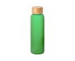 Frosted glazen fles met bamboe schroefdop 520 ml kleur lichtgroen