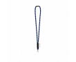 Tubulaire lanyard van polyamide met karabijnhaak en te sublimeren label kleur koningsblauw