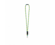Tubulaire lanyard van polyamide met karabijnhaak en te sublimeren label kleur cyaan blauw