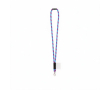 Tubulaire lanyard van polyamide met karabijnhaak en te sublimeren label kleur paars