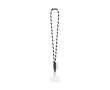 Tubulaire lanyard, gemaakt in Europa, met standaard karabijnhaak kleur wit/zwart