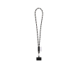 Tubulaire lanyard met musketonhaak en telefoonhouder 6,5 x 4,1 cm kleur zwart / grijs
