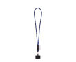 Tubulaire lanyard met musketonhaak en telefoonhouder 6,5 x 4,1 cm kleur koningsblauw