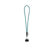 Tubulaire lanyard met musketonhaak en telefoonhouder 6,5 x 4,1 cm kleur cyaan blauw