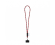 Tubulaire lanyard met musketonhaak en telefoonhouder 6,5 x 4,1 cm kleur donkerrood