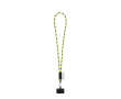 Tubulaire lanyard met musketonhaak en telefoonhouder 6,5 x 4,1 cm kleur neon geel