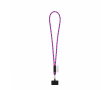Tubulaire lanyard met musketonhaak en telefoonhouder 6,5 x 4,1 cm kleur neon roze