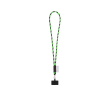 Tubulaire lanyard met musketonhaak en telefoonhouder 6,5 x 4,1 cm kleur neon groen
