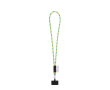 Tubulaire lanyard met musketonhaak en telefoonhouder 6,5 x 4,1 cm kleur lichtgeel
