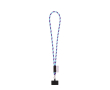 Tubulaire lanyard met musketonhaak en telefoonhouder 6,5 x 4,1 cm kleur paars