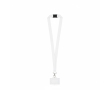Gesublimeerde polyester lanyard met karabijnhaak, sluiting en kaart 2cm kleur wit