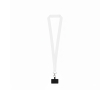 Lanyard van gerecycled polyester met karabijnhaak en telefoonhouder 2 cm kleur wit