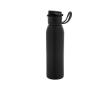 Sportfles van gerecycled roestvrij staal met enkelwandige constructie 670 ml kleur zwart