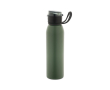 Sportfles van gerecycled roestvrij staal met enkelwandige constructie 670 ml kleur miliair groen