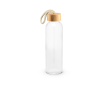 Glazen fles met bamboe dop en koordlus 520 ml kleur naturel
