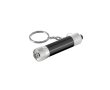 Sleutelhanger van deels gerecycled aluminium met LED-zaklamp kleur zwart