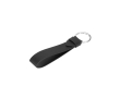 Elegante sleutelhanger van PU met metalen ring en kraftpapieren doosje kleur zwart