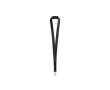 Polyester keycord met metalen musketonhaak en veiligheidssluiting 2 cm kleur zwart