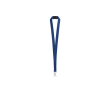 Polyester keycord met metalen musketonhaak en veiligheidssluiting 2 cm kleur blauw