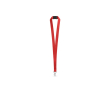 Polyester keycord met metalen musketonhaak en veiligheidssluiting 2 cm kleur rood