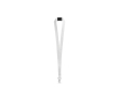 Polyester keycord met metalen musketonhaak en veiligheidssluiting 2 cm kleur wit