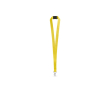 Polyester keycord met metalen musketonhaak en veiligheidssluiting 2 cm kleur geel