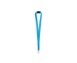 Polyester keycord met metalen musketonhaak en veiligheidssluiting 2 cm kleur lichtblauw