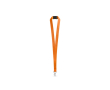 Polyester keycord met metalen musketonhaak en veiligheidssluiting 2 cm kleur oranje