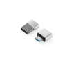 Set adapters van plastic met USB-A en USB-C formaat kleur zilver