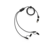 USB-kabel 6-in-1 ultrasnel, gemaakt van aluminium en gerecycled PET kleur zwart