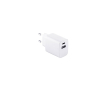 Netadapter van gerecycled plastic met twee USB-poorten kleur wit