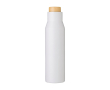 Lekvrije thermosfles van roestvrij staal met bamboedop 500ml kleur wit